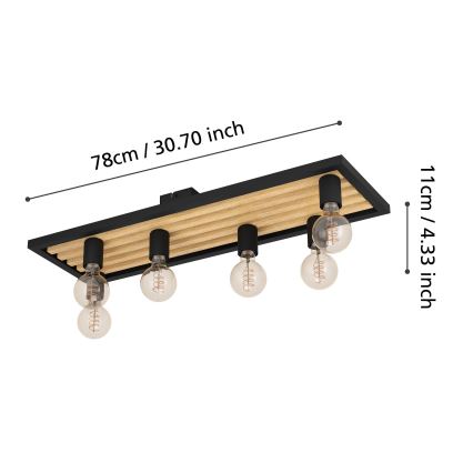 Eglo - Taklampa 6xE27/40W/230V