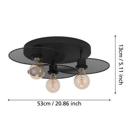 Eglo - Taklampa 3xE27/40W/230V