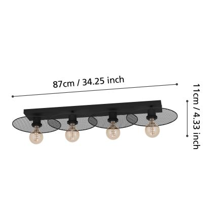 Eglo - Taklampa 4xE27/40W/230V