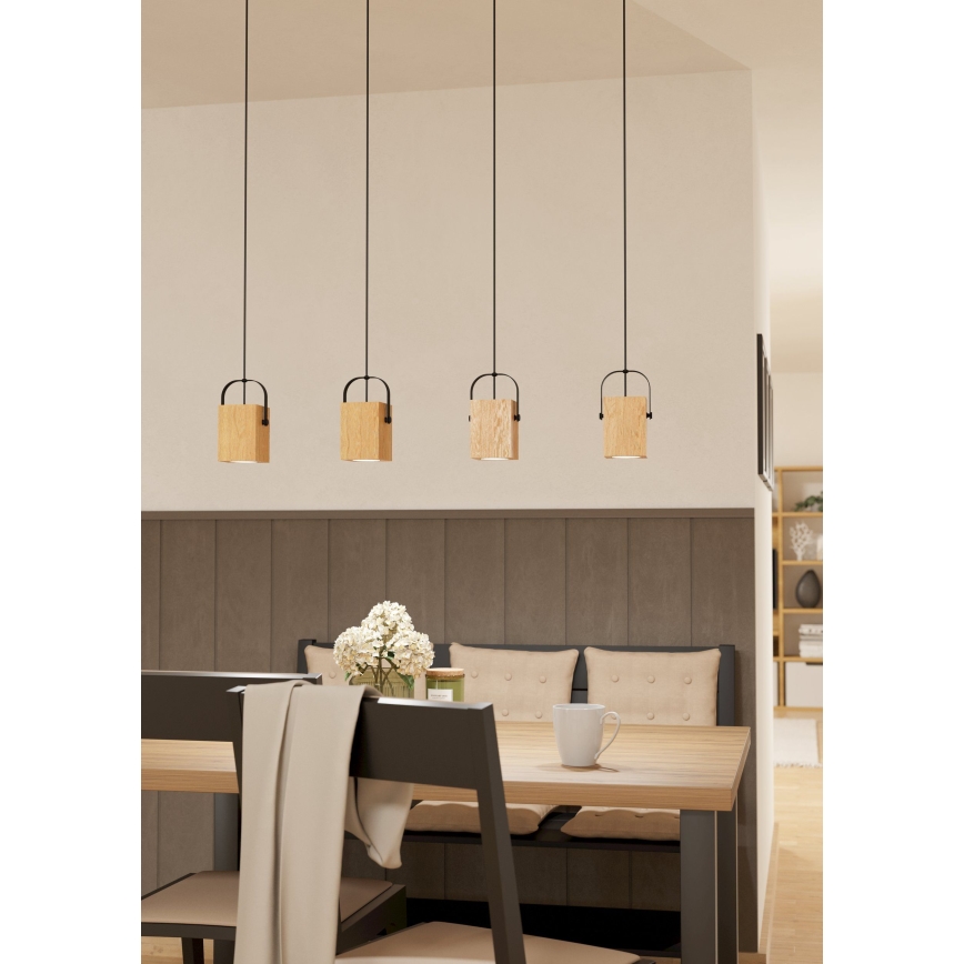 Eglo - LED ljuskrona med textilsladd 4xGU10/3W/230V