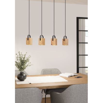 Eglo - LED ljuskrona med textilsladd 4xGU10/3W/230V