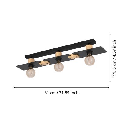 Eglo - Taklampa 3xE27/40W/230V