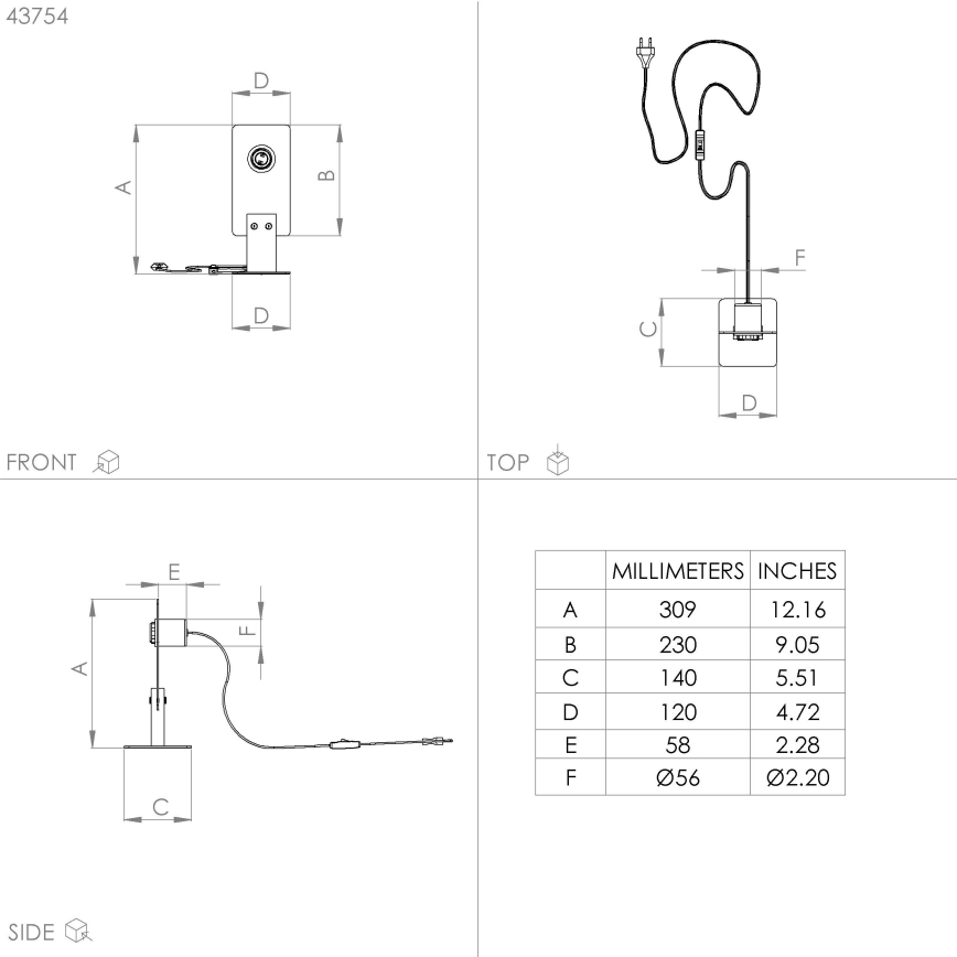 Eglo - Bordslampa 1xE27/40W/230V