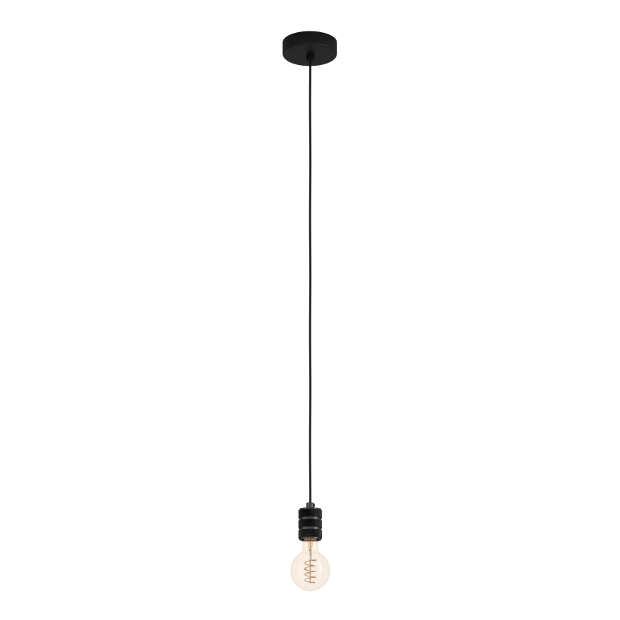Eglo - Ljuskrona med upphängningsrem 1xE27/40W/230V svart