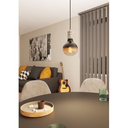 Eglo - Ljuskrona med upphängningsrem 1xE27/40W/230V krom