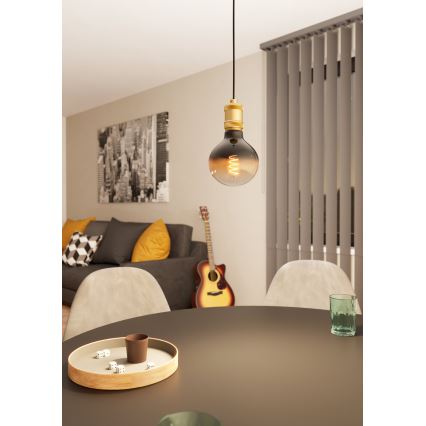 Eglo - Ljuskrona med upphängningsrem 1xE27/40W/230V gyllene