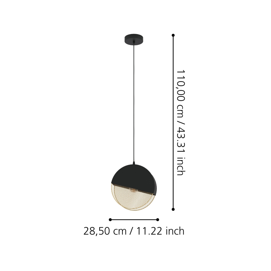 Eglo - Ljuskrona med textilsladd 1xE27/40W/230V
