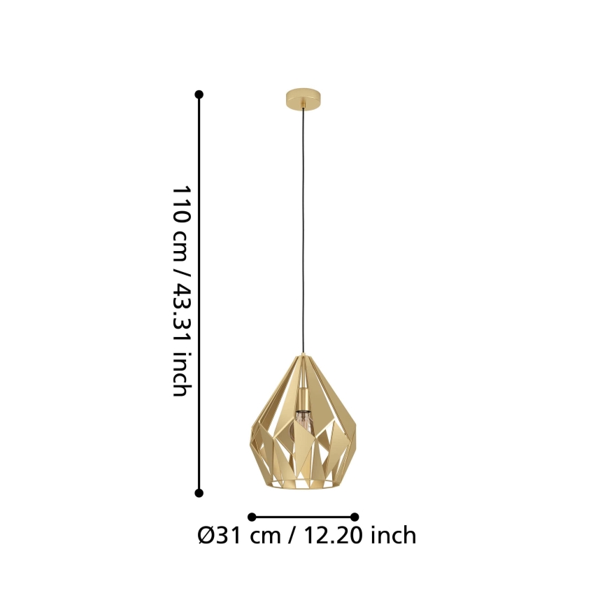 Eglo - Ljuskrona med upphängningsrem 1xE27/60W/230V diameter 31 cm