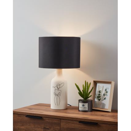 Eglo - Bordslampa 1xE27/40W/230V svart/vit