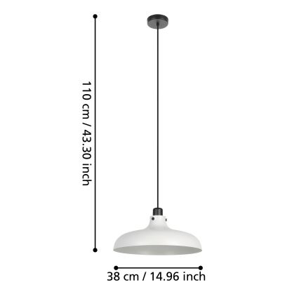 Eglo - Ljuskrona med textilsladd 1xE27/40W/230V
