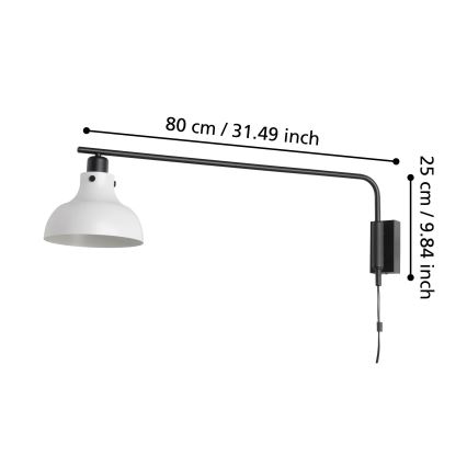 Eglo - Vägglampa 1xE27/40W/230V