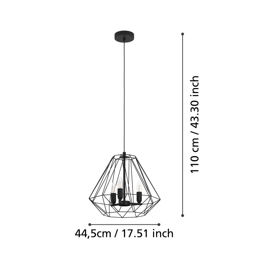 Eglo - Ljuskrona med upphängningsrem 3xE14/40W/230V