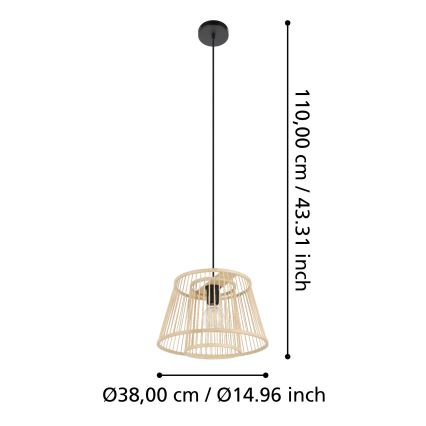 Eglo 43852 - Ljuskrona med textilsladd HYKEHAM 1xE27/40W/230V