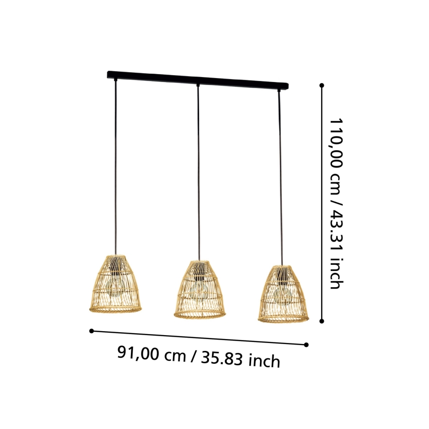 Eglo - Taklampa med 3xE27/40W/230V