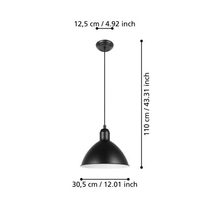 Eglo - Ljuskrona med textilsladd 1xE27/40W/230V