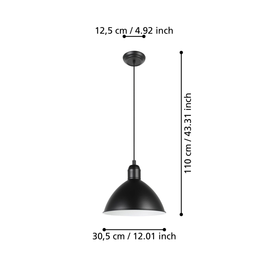 Eglo - Ljuskrona med textilsladd 1xE27/40W/230V