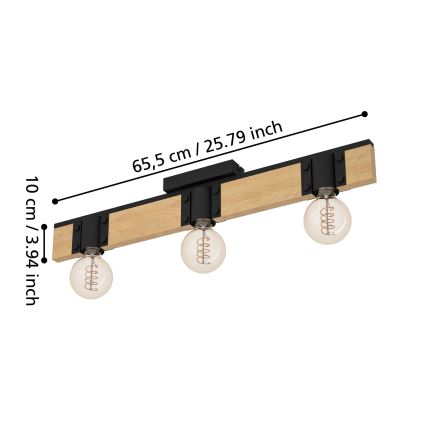 Eglo - Taklampa 3xE27/40W/230V