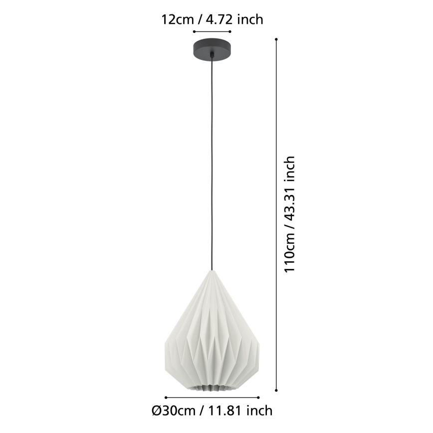 Eglo - Ljuskrona med textilsladd 1xE27/25W/230V diameter 31 cm