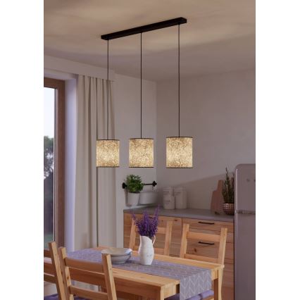 Eglo - Ljuskrona med textilsladd 3xE27/25W/230V