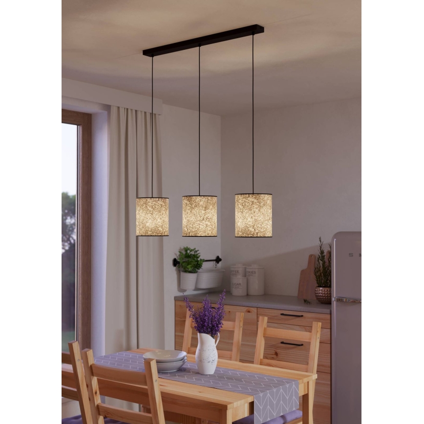 Eglo - Ljuskrona med textilsladd 3xE27/25W/230V
