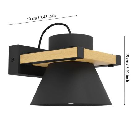 Eglo - Vägglampa 1xE27/15W/230V