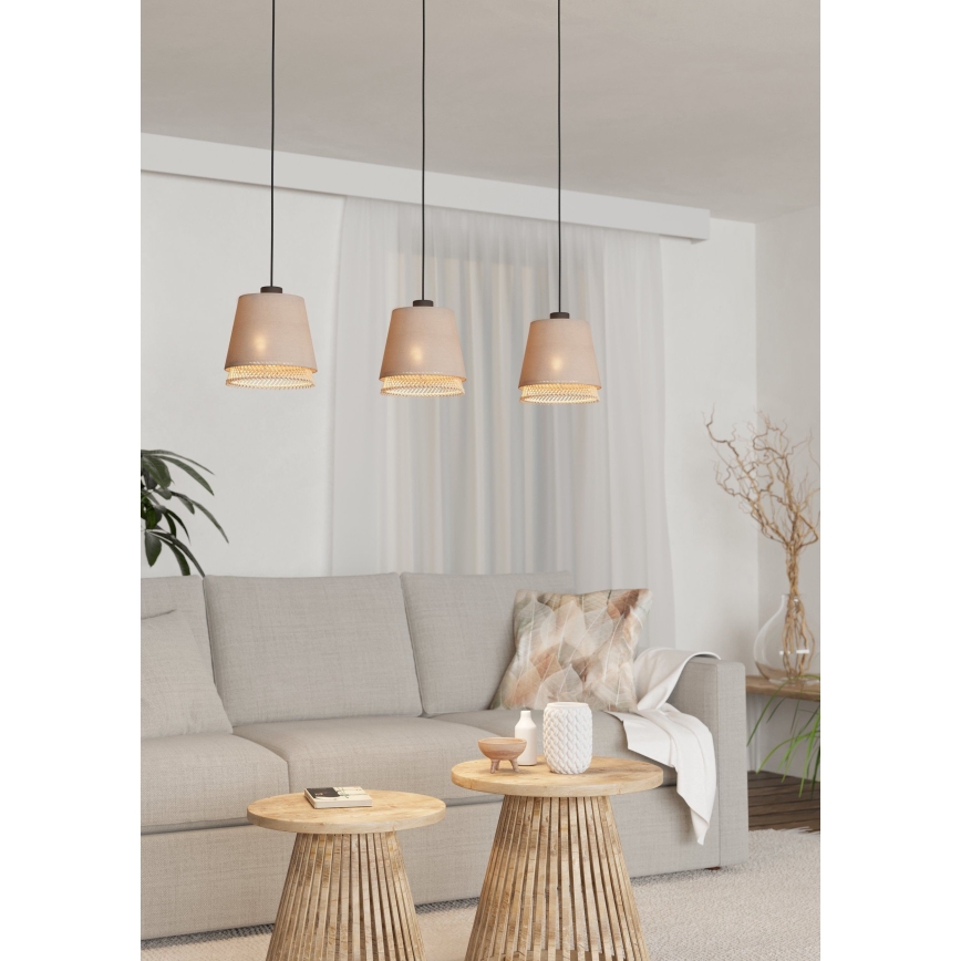 Eglo - Ljuskrona med textilsladd 3xE27/40W/230V