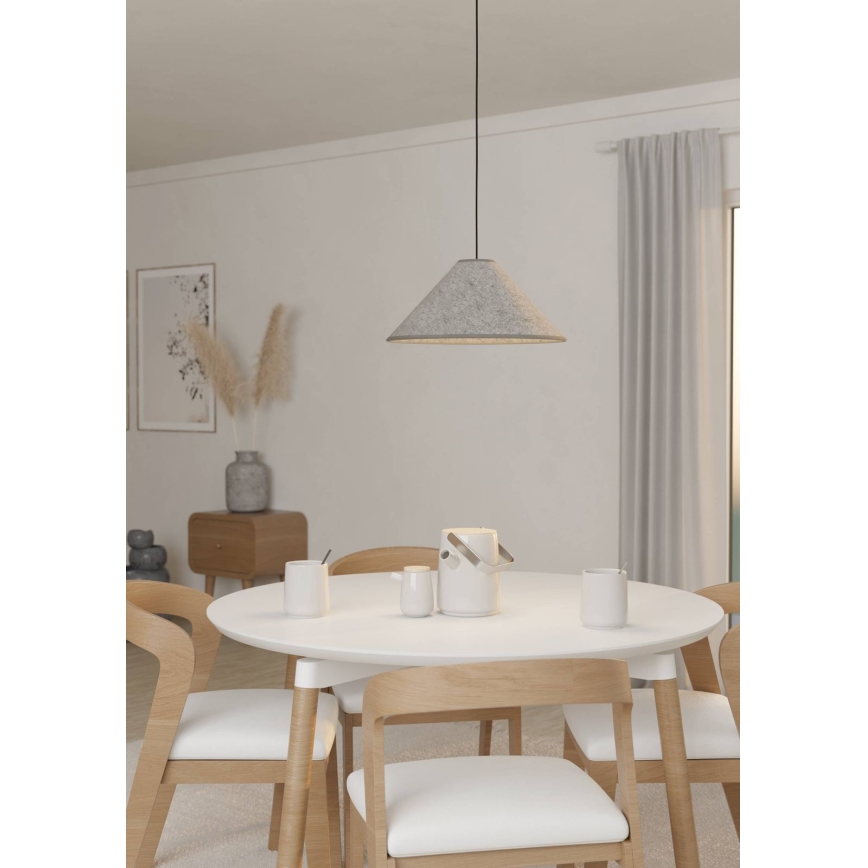 Eglo - Ljuskrona med textilsladd 1xE27/40W/230V grå