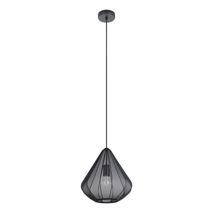 Eglo - Ljuskrona med textilsladd 1xE27/40W/230V diameter 33,5 cm svart