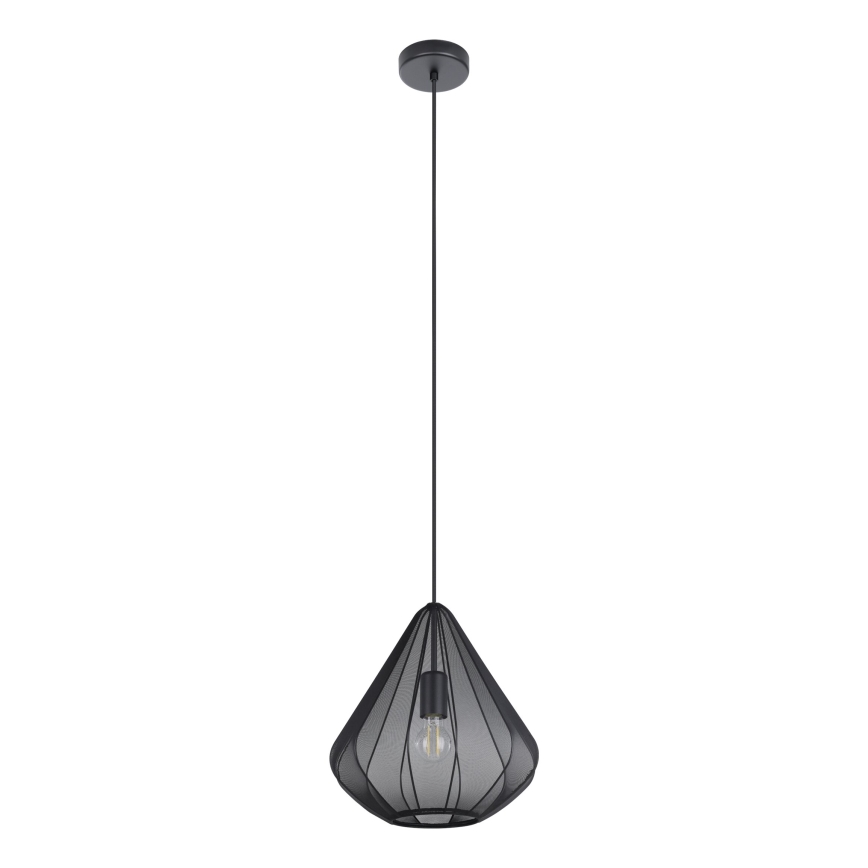 Eglo - Ljuskrona med textilsladd 1xE27/40W/230V diameter 33,5 cm svart