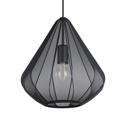 Eglo - Ljuskrona med textilsladd 1xE27/40W/230V diameter 33,5 cm svart