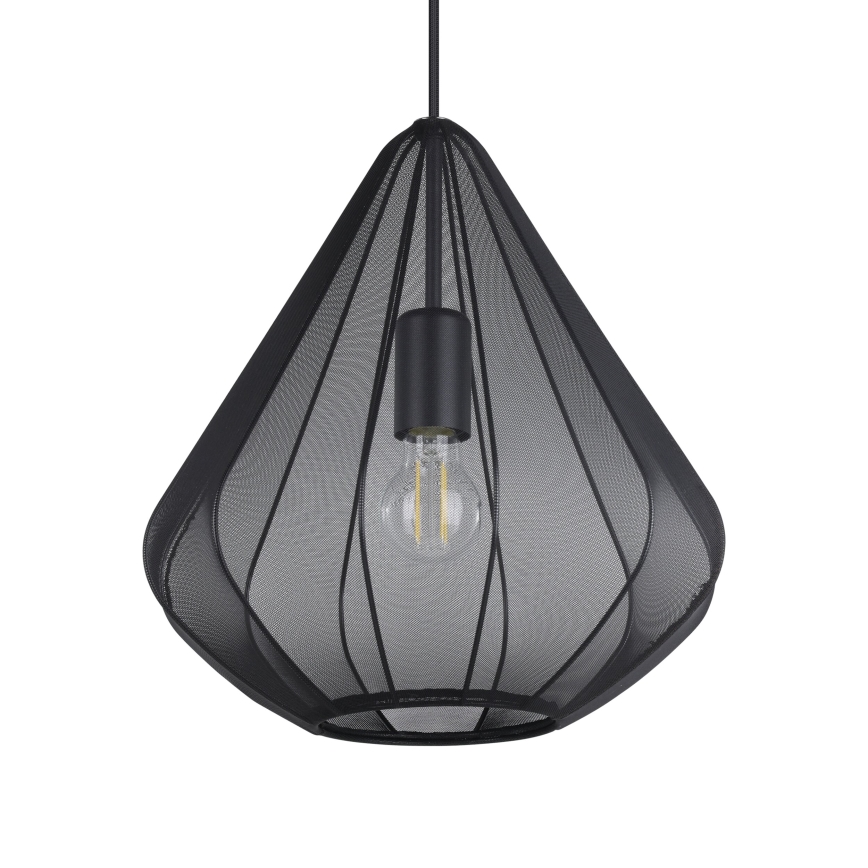 Eglo - Ljuskrona med textilsladd 1xE27/40W/230V diameter 33,5 cm svart