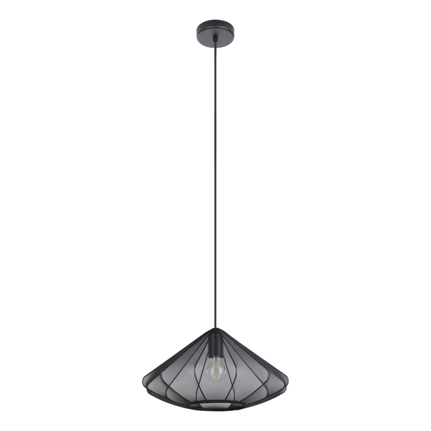 Eglo - Ljuskrona med textilsladd 1xE27/40W/230V diameter 42,5 cm svart