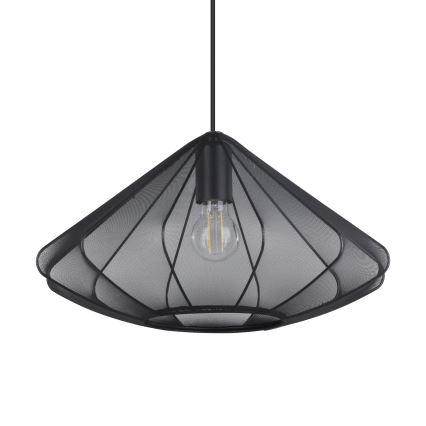 Eglo - Ljuskrona med textilsladd 1xE27/40W/230V diameter 42,5 cm svart