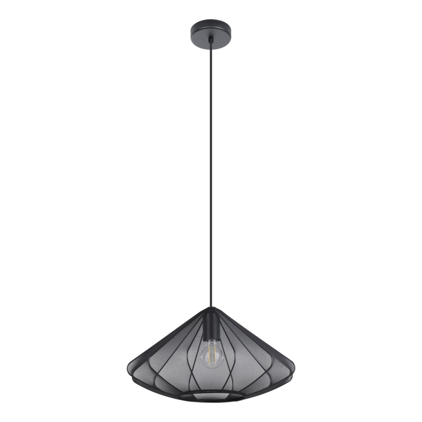 Eglo - Ljuskrona med textilsladd 1xE27/40W/230V diameter 42,5 cm svart