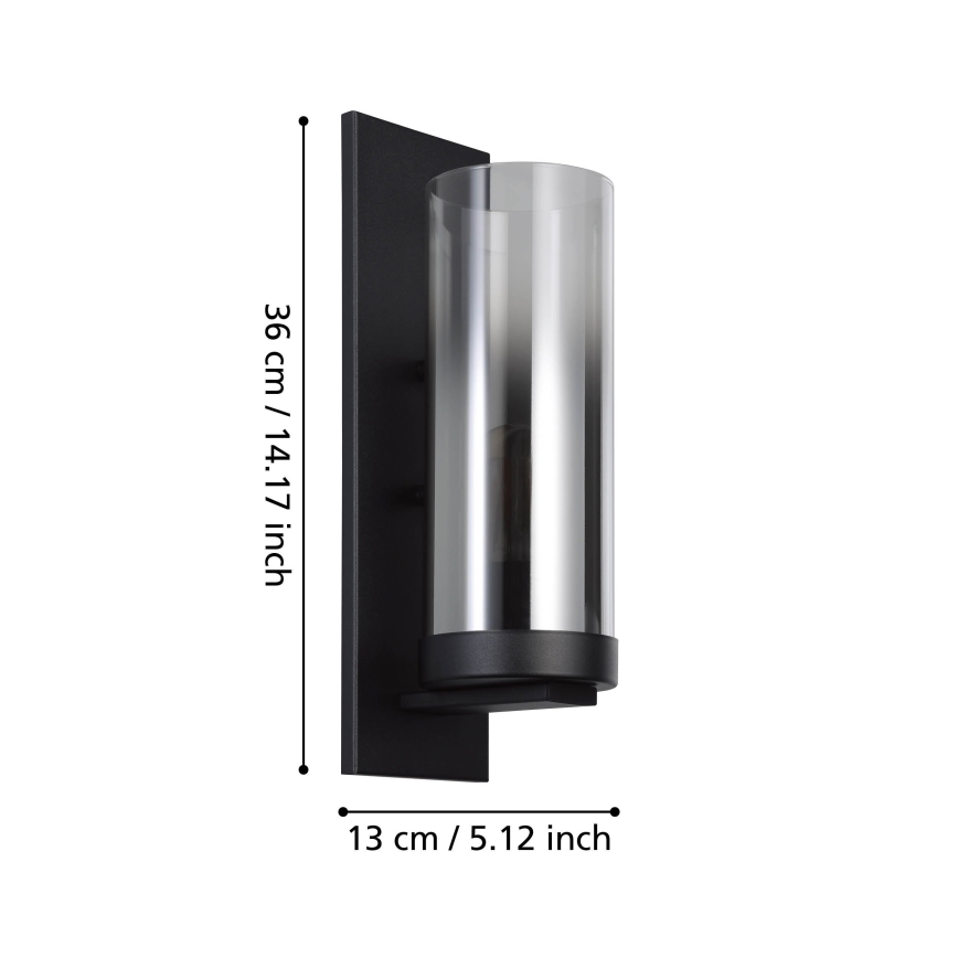Eglo - Vägglampa 1xE27/40W/230V svart