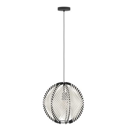 Eglo - Ljuskrona med textilsladd 1xE27/40W/230V diameter 40 cm vit/svart