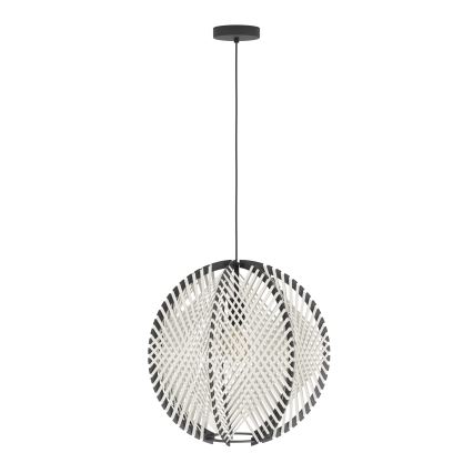 Eglo - Ljuskrona med textilsladd 1xE27/40W/230V diameter 48 cm vit/svart