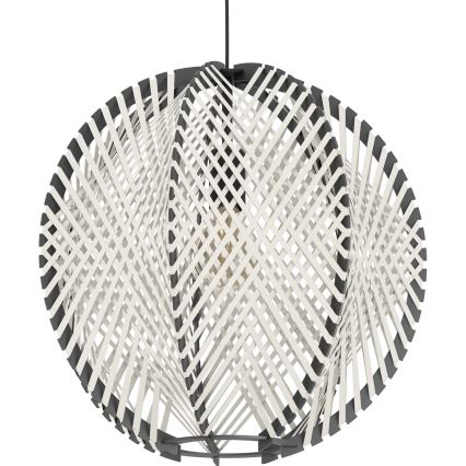 Eglo - Ljuskrona med textilsladd 1xE27/40W/230V diameter 48 cm vit/svart