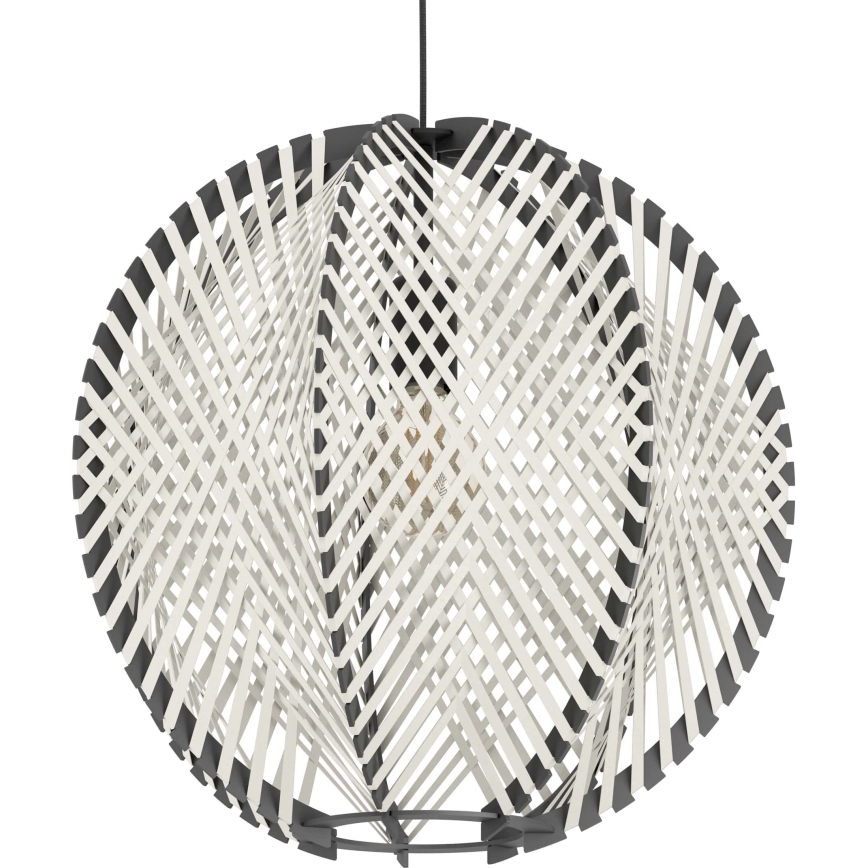 Eglo - Ljuskrona med textilsladd 1xE27/40W/230V diameter 48 cm vit/svart