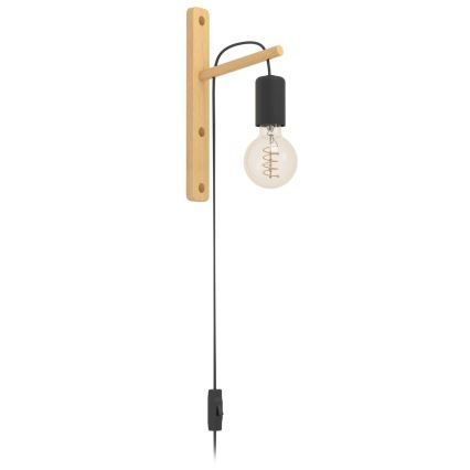 Eglo - Vägglampa 1xE27/10W/230V gummifikon brun/svart