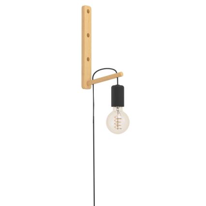 Eglo - Vägglampa 1xE27/10W/230V gummifikon brun/svart