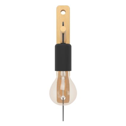 Eglo - Vägglampa 1xE27/10W/230V gummifikon brun/svart