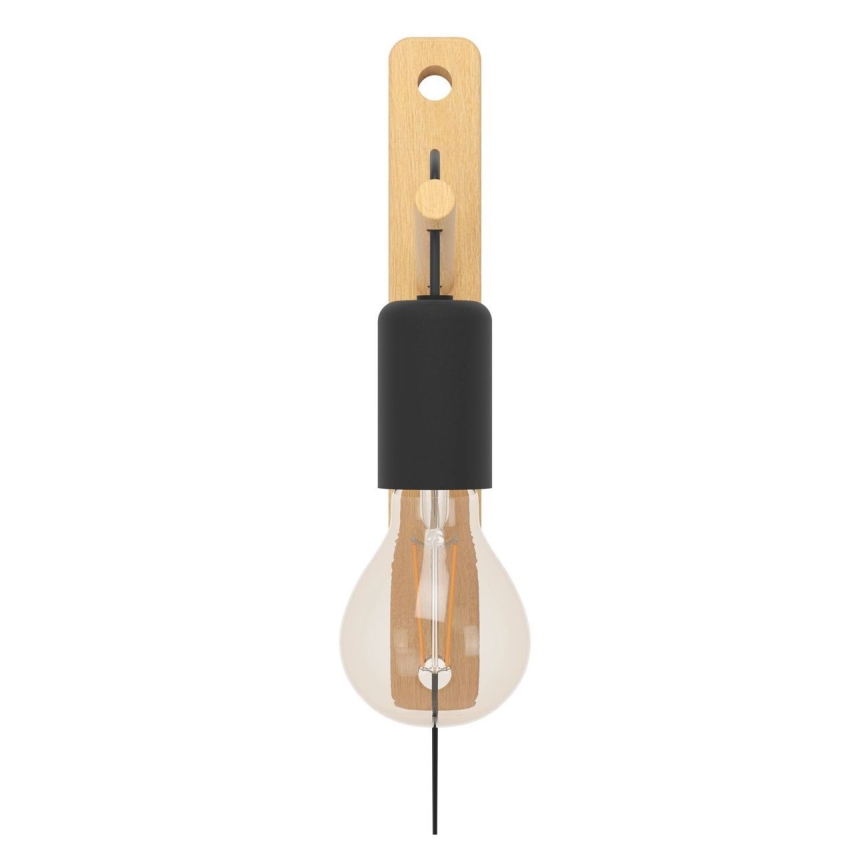 Eglo - Vägglampa 1xE27/10W/230V gummifikon brun/svart