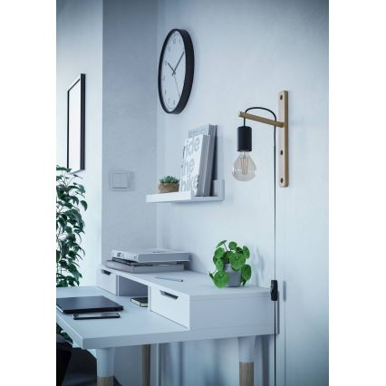 Eglo - Vägglampa 1xE27/10W/230V gummifikon brun/svart