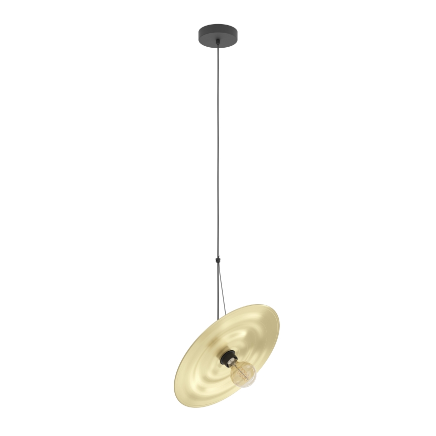 Eglo - Ljuskrona med textilsladd 1xE27/40W/230V guld