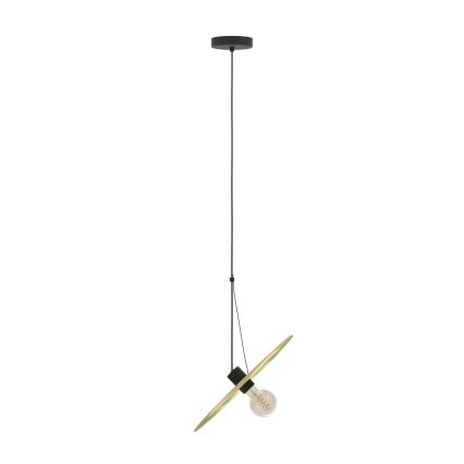 Eglo - Ljuskrona med textilsladd 1xE27/40W/230V guld