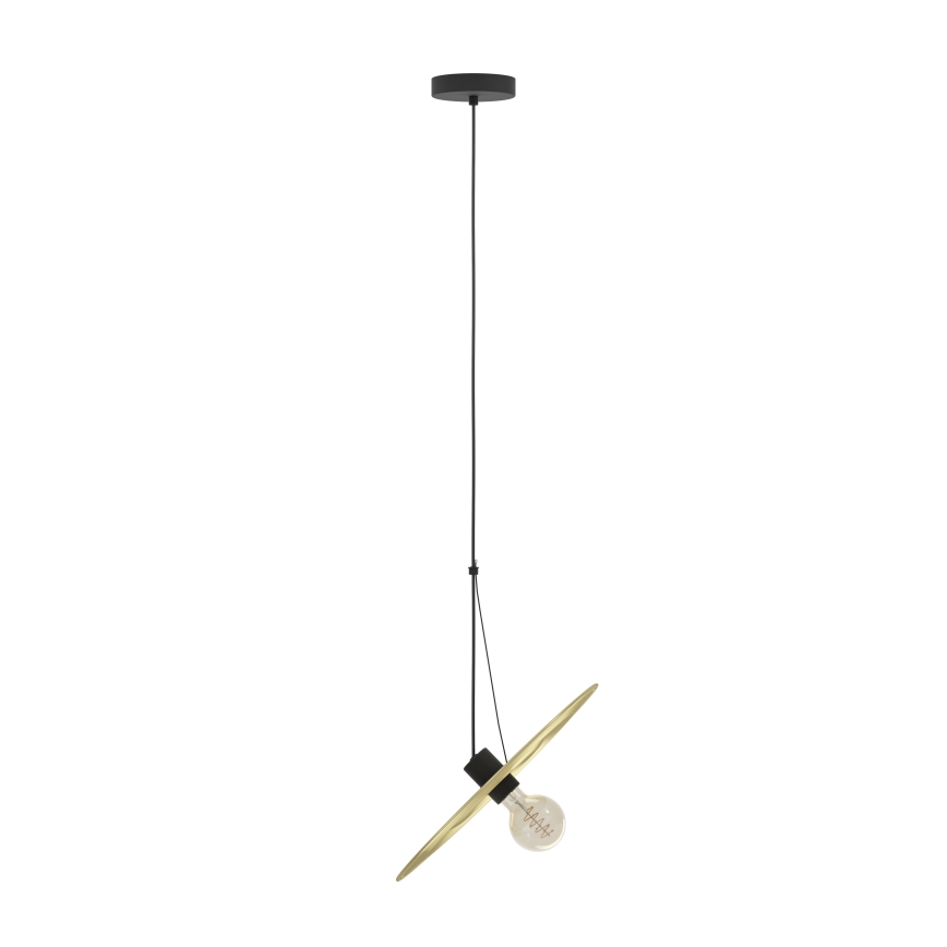 Eglo - Ljuskrona med textilsladd 1xE27/40W/230V guld