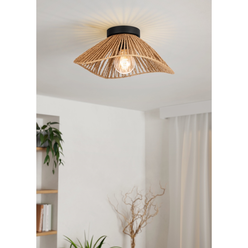Eglo - Taklampa 1xE27/60W/230V brun