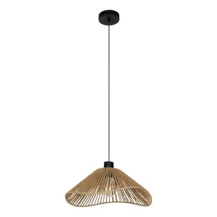 Eglo - Ljuskrona med textilsladd 1xE27/60W/230V brun