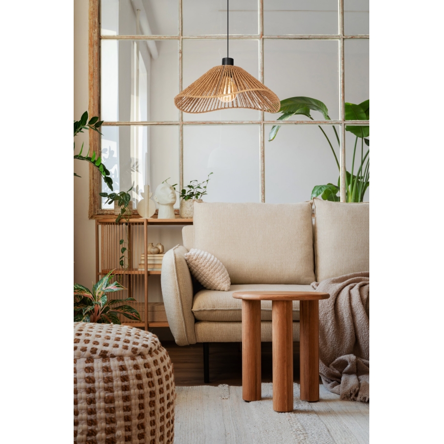 Eglo - Ljuskrona med textilsladd 1xE27/60W/230V brun